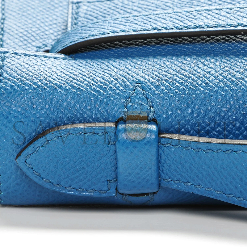 HERMES MASTER KELLY POCHETTE EPSOM BLEU IZMIR PALLADIUM HARDWARE (22*14*7cm)